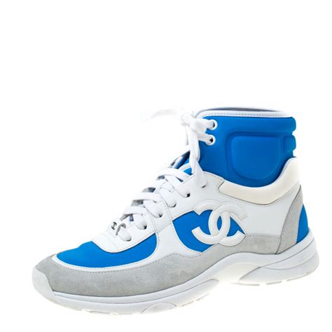 chanel blue high tops cheap|chanel high top sneakers 2021.